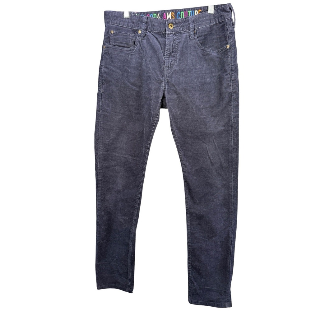 Scotch & Soda Mens Corduroy Pants W31 L32 Blue Slim Straight 5 Pocket